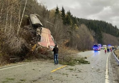 В Норвегии пассажирский поезд сошел с рельсов